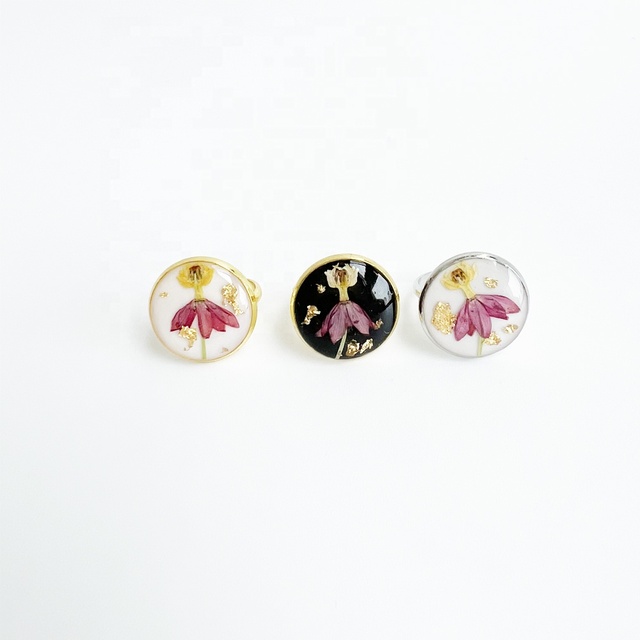 Handmade Jewelry Diy Dry Flower Epoxy Adjustable Custom Resin Ring
