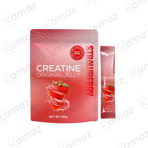 Amaz Premium gelatina di creatina fragola sapore di energia per il recupero di allenamento di crescita muscolare integratore Fitness senza zucchero vegano - Product Image 6