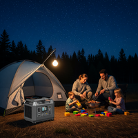 Chargeur sans fil 600W 1200W, chargeur rapide Type-C, panneau solaire MPPT, lampe de poche, station d'alimentation portable pour le camping et les voyages