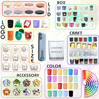 Pot à bougie en verre FENGJUN, 1 mèche, transparent, incolore, support pour bougie en cire de soja, pour la maison, parfumée, Noël, Pâques, Saint-Valentin, résistant à la chaleur