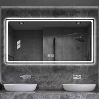 Miroir de salle de bain LED à fonction mémoire, luminosité réglable, vente en gros, MOQ 50 pièces, directement de l'usine, OEM ODM