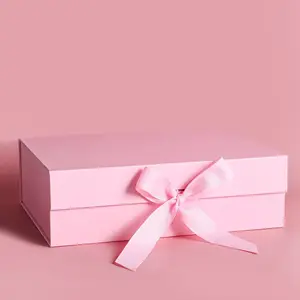 Custom Magnetic Gift Pink Box Pure Silk Eye Mask With Sleeping Toiletries Gift Wrap Box
