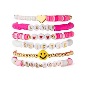 Popular <span class=keywords><strong>Taylor</strong></span> <span class=keywords><strong>Swift</strong></span> amistad joyería moda mujer hecha a mano arcilla polimérica cuentas pulsera conjunto al por mayor - Product Image 1