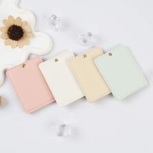 Custom Logo Small Square Rotatable Pu Leather Cover Mini <b>Mirror</b> Compact Gift Makeup <b>Mirror</b> - Product Image 4