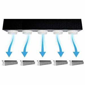 Rectangle Plenum Kit Ducted Polyurethane Foam 5 Zones 3 Hidden Slots Ceiling Mounted 300mm Length Home Office Minimalist Design - Product Image 1