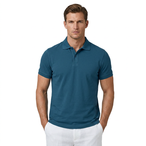 Camiseta de Manga Corta Tejida con Logotipo Personalizado al por Mayor, 100% Algodón y Poliéster, Ecológica, Transpirable, Suministro a Granel, India - Product Image 1