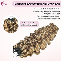 FH Miracle Knots Feather Crochet Human Hair P4/27 Burmese Curly Pré-bouclées Cheveux Humains Vierges pour Tresses au Crochet