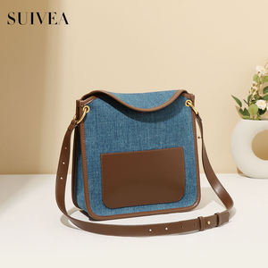 Niche Design mode femmes sac tendance urbain Simple Vintage Western Denim sac fourre-tout Clash couleur unique épaule sac à bandoulière - Product Image 4