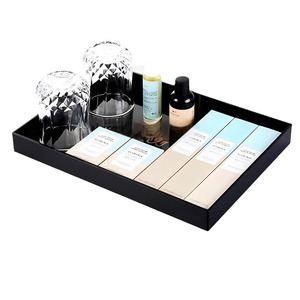 Acrylic <b>Storage</b> <b>Tray</b> Rectangle With Partitions Portable Desktop Organizer For Bathroom Countertop Use - Product Image 3