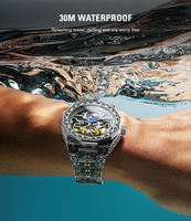 Montre FORSINING, marque de luxe, montres automatiques pour hommes, cadran squelette, entièrement en acier inoxydable, montre mécanique, Relojes Hombre