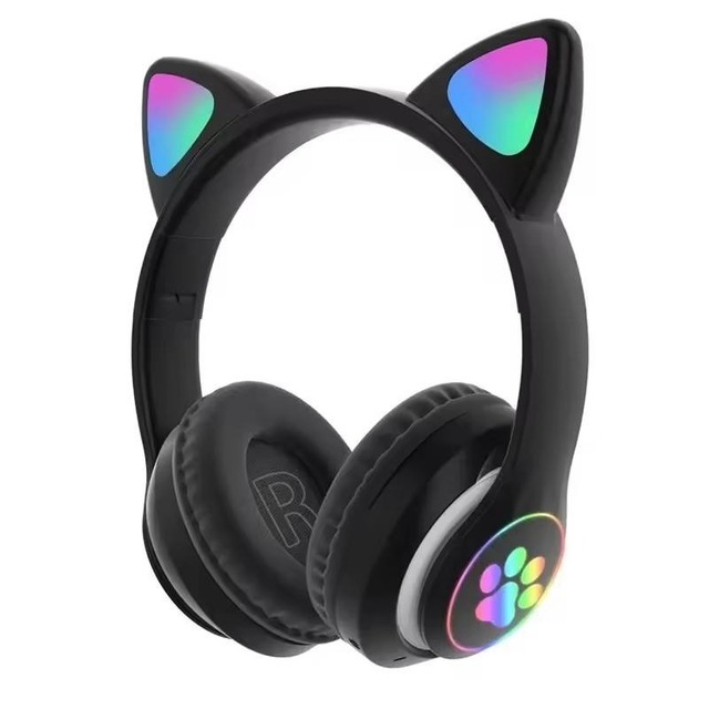 BT 5.3 B39 Wireless Headphones Cat on Ear Headset RGB Kids Girls Earphones Silent Disco P9 Pro Max Factory Fone