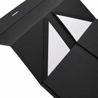 Boîtes cadeaux personnalisées avec fermeture magnétique, en papier rigide noir mat de luxe, pour emballage de cadeaux de mariage