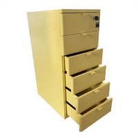 Armoire de rangement verticale commerciale à 6 tiroirs verrouillables - Commode en acier jaune moderne pour la maison, le bureau et l'école