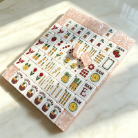 Set Mahjong Amerika Motif Buah Kustom 166 Ubin, Ubin Mahjong Pink Pearlescent untuk Hiburan Pesta Wanita