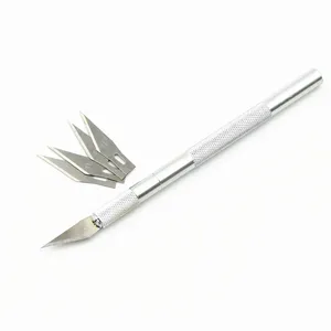 Outil de sculpture sur bois stylo, coupe-papier, couteaux artisanaux gravure couteau métallique antidérapant de bricolage, couteau à manche en alliage d'aluminium anti-rouille 1 pièce