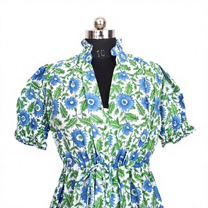 Vestido de Verano a la Moda con Logotipo Personalizado, Estampado Digital, Cómodo, Ecológico, Estilo Bohemio, Hasta la Rodilla, Sexy, para Club Nocturno, 100% Algodón - Product Image 1