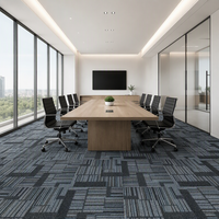 Dalles de moquette en PP pour sols de bureaux et hôtels, avec support bitumé, rayées, moquette commerciale