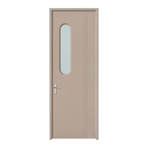 Wooden Panel Doors MDF Wood Door with Glass Window Room Interior Door for Interior Room Use