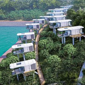 Cabina de cápsula espacial comercial extensible con cama de oficina de baño y diseños de estilo de hotel en forma de contenedor de envío - Product Image 5