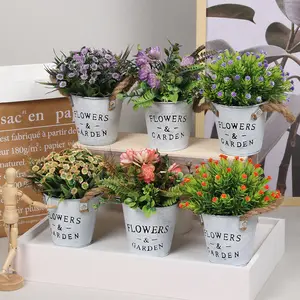 Suculenta decoração criativa de bonsai flor artificial vaso pequeno de mesa para presente de feriado