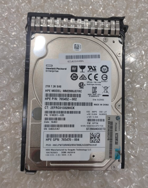 HPE 2TB SAS 12G Business Critical 7.2K SFF SC 512e HDD 765466 Used for Server in Stock 765466-B21