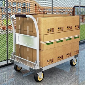 Carretilla de plataforma silenciosa y plegable con volante, de gran tamaño, con plataforma de acero engrosado - Product Image 2