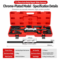 Kit de débosselage de carrosserie JLD avec marteau à inertie, outil de réparation automobile 11 pièces, ensemble d'outils de débosselage en acier au manganèse, extracteur de tôles