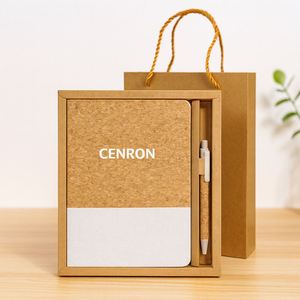 Premium Cork Cover Notebook and Pen Set Eco Friendly Business Gift for Company Branding - Product Image 2