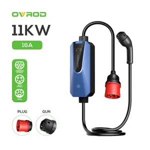 Ovrod 2024 Nouveaux produits Station de charge de voiture Chargeur Ev Véhicule électrique Type 2 11Kw Pièces Chargeur domestique pour voiture électrique