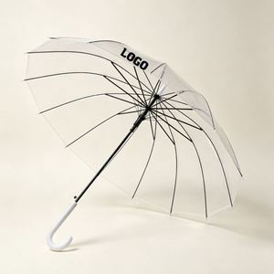 Parasols Droits en PVC avec Logo Personnalisé pour Événements Promotionnels Cadeaux d'Entreprise Parapluie Transparent Clair - Product Image 1