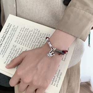 Crown Shaped Red <b>Rope</b> <b>Bracelet</b> S925 Sterling Silver Unisex Jewelry Gift - Product Image 5
