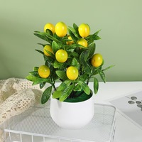 Meilleure vente : Arbre artificiel en pot à 12 branches, citronnier en plastique, bonsaï, fausse verdure, ornement pour extérieur, photographie de mariage