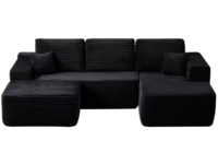 Canapé modulaire en forme de U avec chaise longue et ottoman pour mur d'écran, foyer, salon contemporain