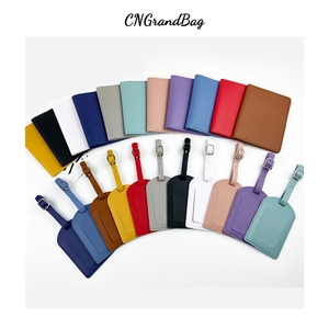 Ensemble porte-passeport et étiquette de bagage en cuir PU, étui de protection pour passeport, portefeuille de luxe fin pour hommes et femmes - Product Image 3