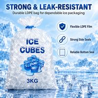 Sac d'emballage pour glace en LDPE robuste, capacité de charge de 3 kg à 7 kg, étanche, pour usine de glace et chaîne du froid, vente en gros (ODM/OEM)