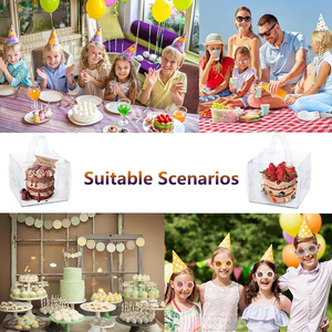 กล่องบรรจุภัณฑ์เค้กพรีเมียมพร้อมหูหิ้ว ฐานใสหนาพิเศษ สำหรับการขนส่งเค้ก ป้องกันการกระแทก ขายส่ง - Product Image 4