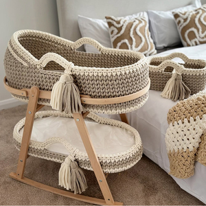 Handmade Carrying <strong>Moses</strong> <strong>Basket</strong> Cradle Baby Shower Gift Diaper Changing <strong>Basket</strong> <strong>Set</strong> - Product Image 6