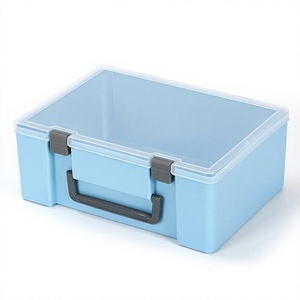 Caja de Plástico Rectangular de Gran Capacidad con Asa, Organizador de Almacenamiento para Piezas de Ferretería, Bloques de Construcción, Drones y Libros - Product Image 3
