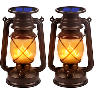 Năng lượng mặt trời đèn lồng ngoài trời treo đèn ngọn lửa cổ điển dẫn cắm trại đèn cảnh quan trang trí cho bảng Patio sân vườn lối đi hiên - Product Image 1
