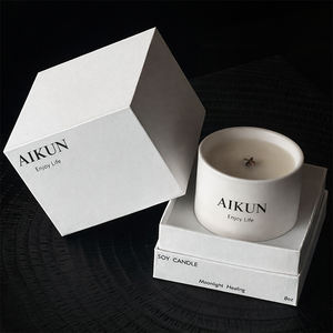 AIKUN OEM Private Label Scented <b>Candle</b> Soy Wax Jar <b>Candle</b> for Home Fragrance Brand Promotion Gift Set Factory Wholesale - Product Image 5