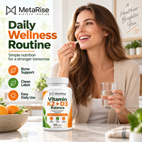 Capsules de Vitamine K2 D3 à Marque Blanche OEM, Complément Alimentaire pour la Nutrition Cardiovasculaire et Osseuse, 120 Comprimés