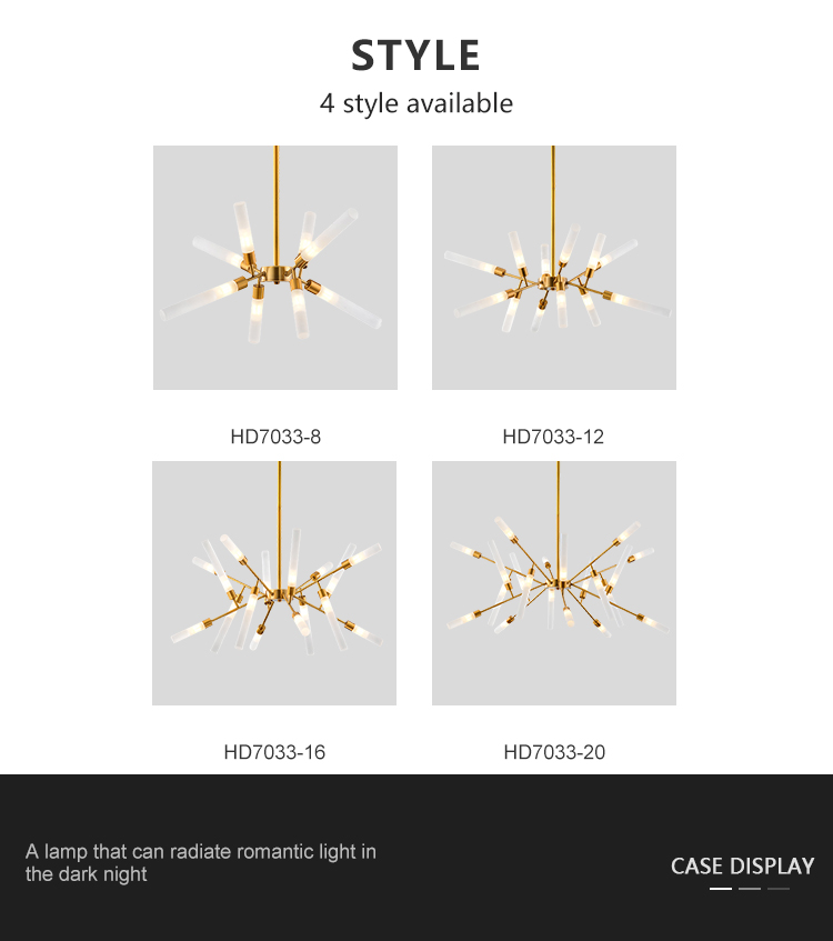 New Product Hanging Decoration Residential Restaurant Metal Glass G9 Chandelier Light