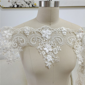 Dentelle à fleurs 3D bricolage à <span class=keywords><strong>la</strong></span> main robe de mariée <span class=keywords><strong>voile</strong></span> couture accessoires décoratifs - Product Image 3