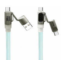 Nuevo Cable Tipo C de 240 W, 4 en 1, Cable USB para iOS con Pantalla de Datos de 480 Mbps, Carga Rápida, Chip E-Marker, Cable de Alimentación PD para Teléfono y Tableta