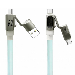 สายเคเบิล Type C รุ่นใหม่ 240 วัตต์ 4 in 1 สาย USB iOS พร้อมจอแสดงผลข้อมูล 480Mbps ชาร์จเร็ว ชิป E Marker สายชาร์จโทรศัพท์มือถือและแท็บเล็ต รองรับ PD - Product Image 3
