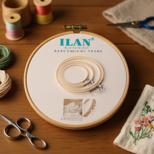 ILAN Bamboo <b>Embroidery</b> <b>Frame</b> 18Cm Set 6Pcs For Cross Stitch Crafting - Product Image 2