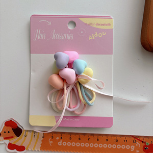 Set <span class=keywords><strong>di</strong></span> 7 Elastici Colorati per Capelli per Bambini, Design con Cartoni Animati, Caramelle, Stelle e <span class=keywords><strong>Fiori</strong></span>, 5cm in Tessuto alla Moda - Product Image 5