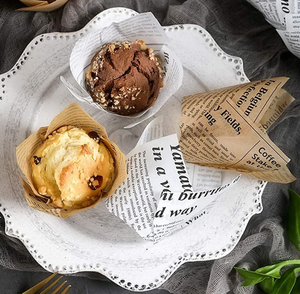 Tulipe Cupcake Liner <span class=keywords><strong>journal</strong></span> imprimé <span class=keywords><strong>papier</strong></span> sulfurisé Muffin Wrapper résistant à la chaleur gâteau cuisson tasse pour les fournitures de fête de mariage - Product Image 5