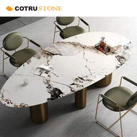 Dalle de marbre de dolomite polie de luxe Cotrustone Pandora pour table de salle à manger moderne de grande taille pour 8 à 10 personnes
