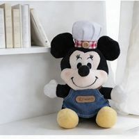 2 Styles Peluche Chef Mickey Minnie, Poupée en Peluche Dessin Animé Disney, Jouet en Peluche avec Tablier, Décoration de Canapé, Cadeau pour Couple